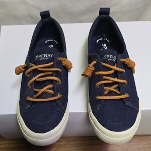Sperry Dark Blue Shoes with Brown Laces